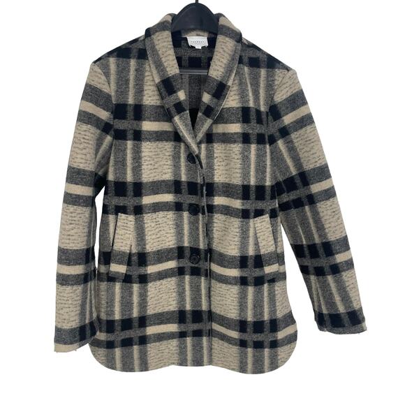 Sundays NYC Plaid Button Front Owen Coat Small - Picture 2 of 7